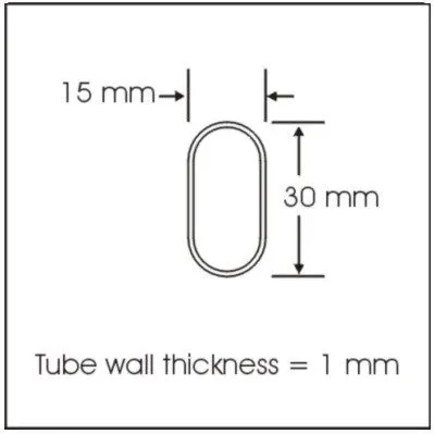 6ft Oval Aluminum Closet Rod, Matte Black