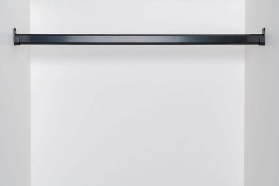 6ft Oval Aluminum Closet Rod, Matte Black