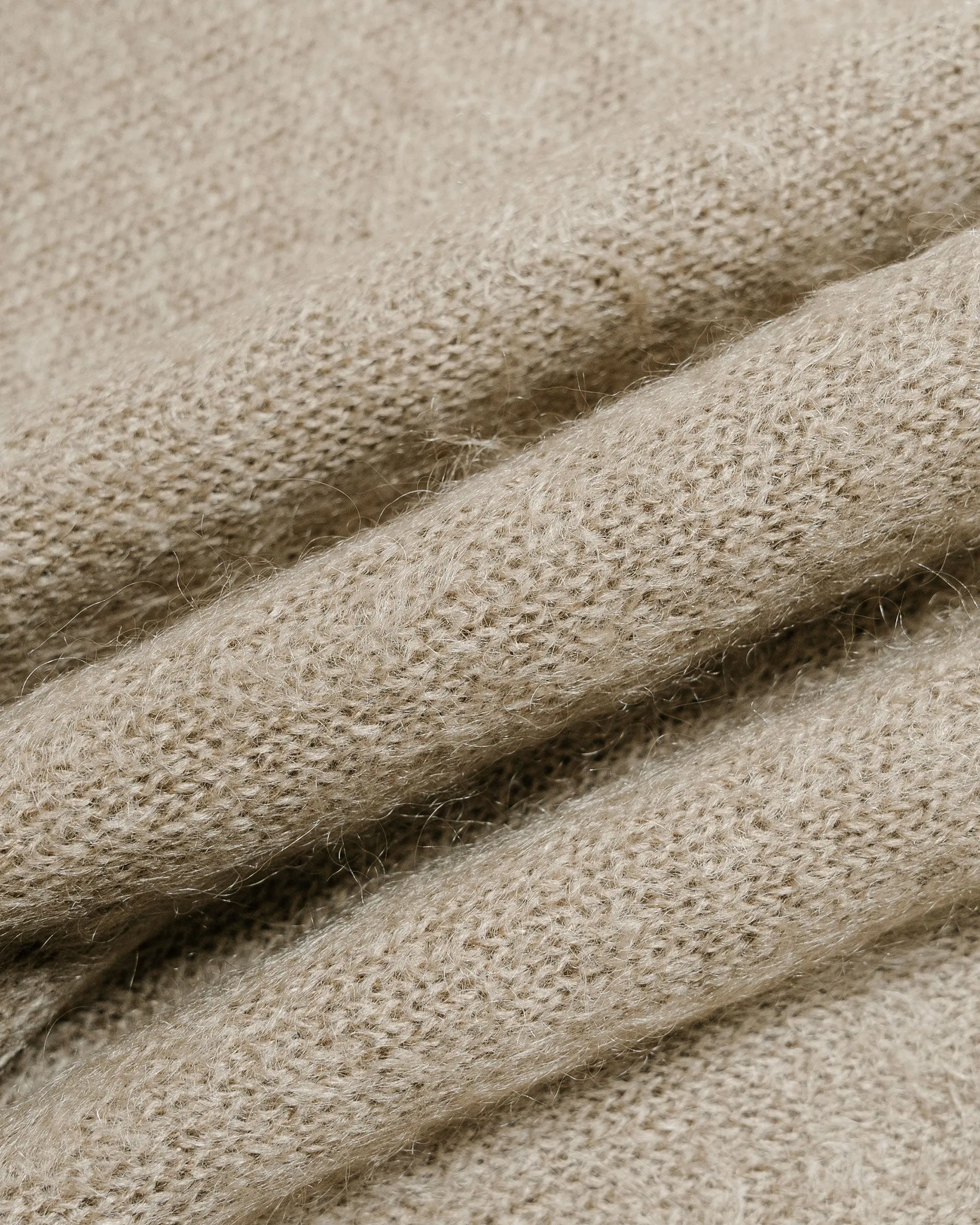 Auralee Brushed Super Kid Mohair Knit Cardigan Gray Beige