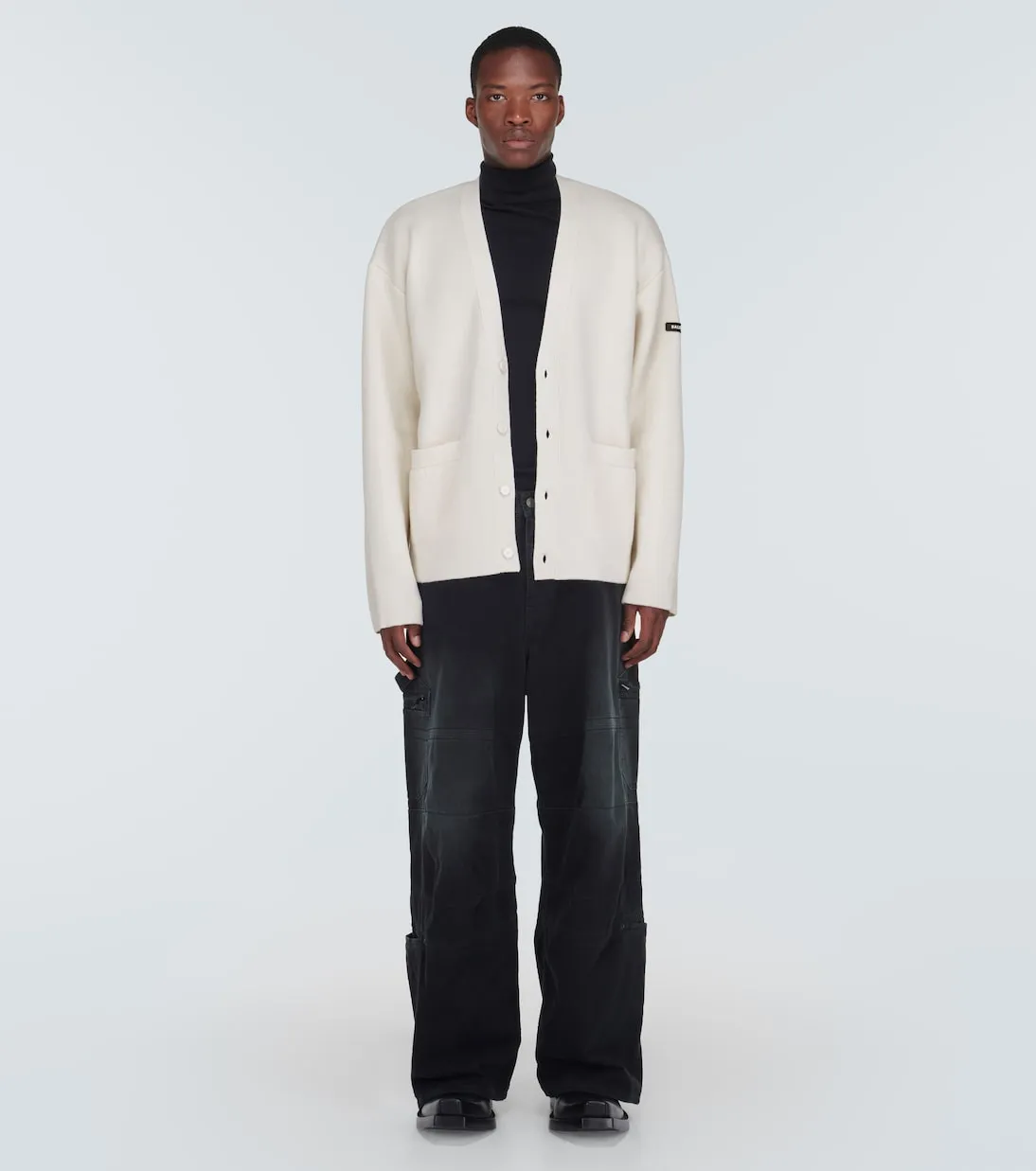 Balenciaga wool blend cardigan, white