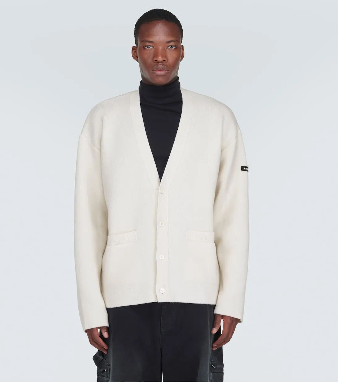 Balenciaga wool blend cardigan, white