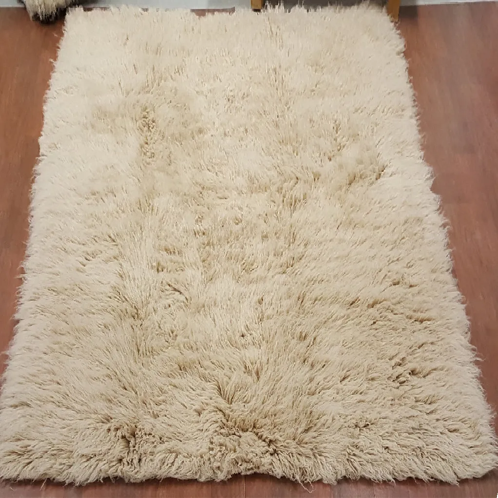 BEAUTIFUL TAN FLOKATI RUG | THICK 3.5" WOOL PILE | 3000GRAM | ASSORTED SIZES