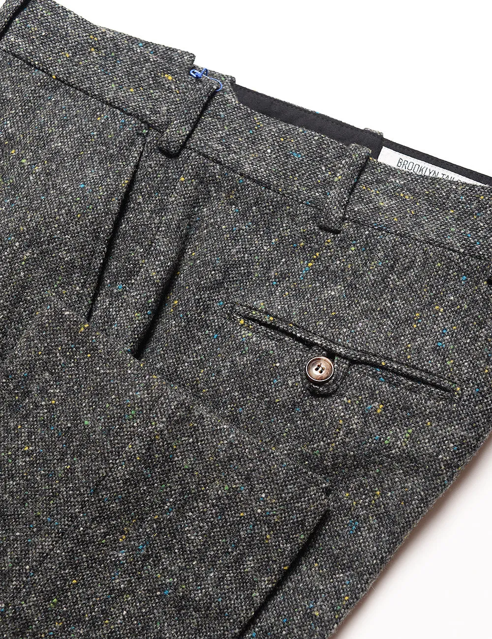 BKT50 Tailored Trouser in Flecked Donegal Tweed - Lead Gray