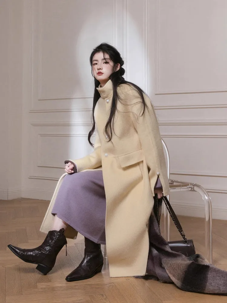Brown U-Neck Diamond Wool Dress【s0000005812】