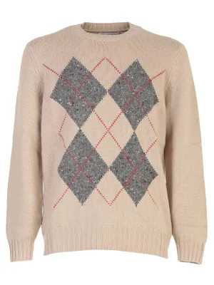 Brunello Cucinelli Checked Knit Sweater