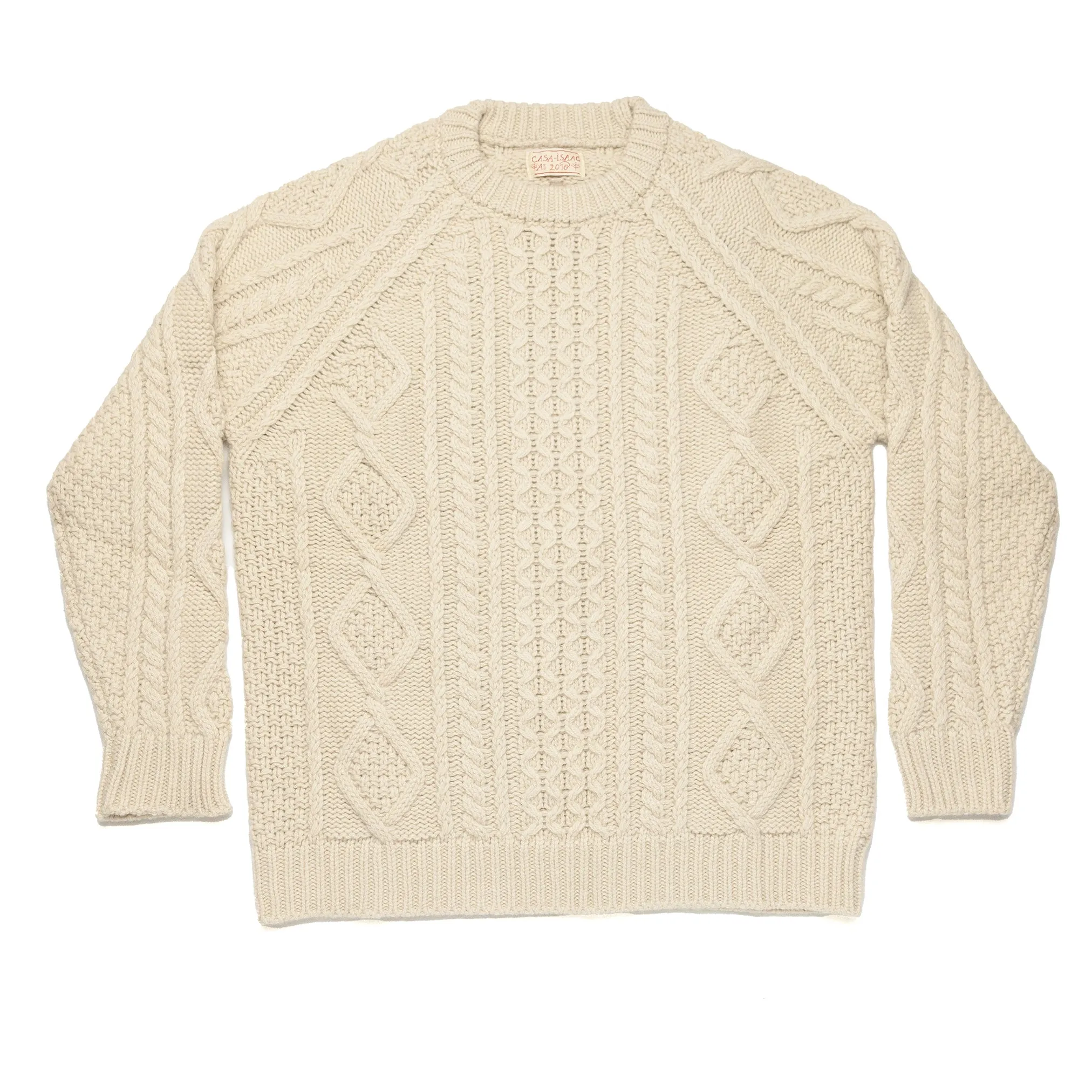 Cable Knit Fisherman Sweater in Ecru