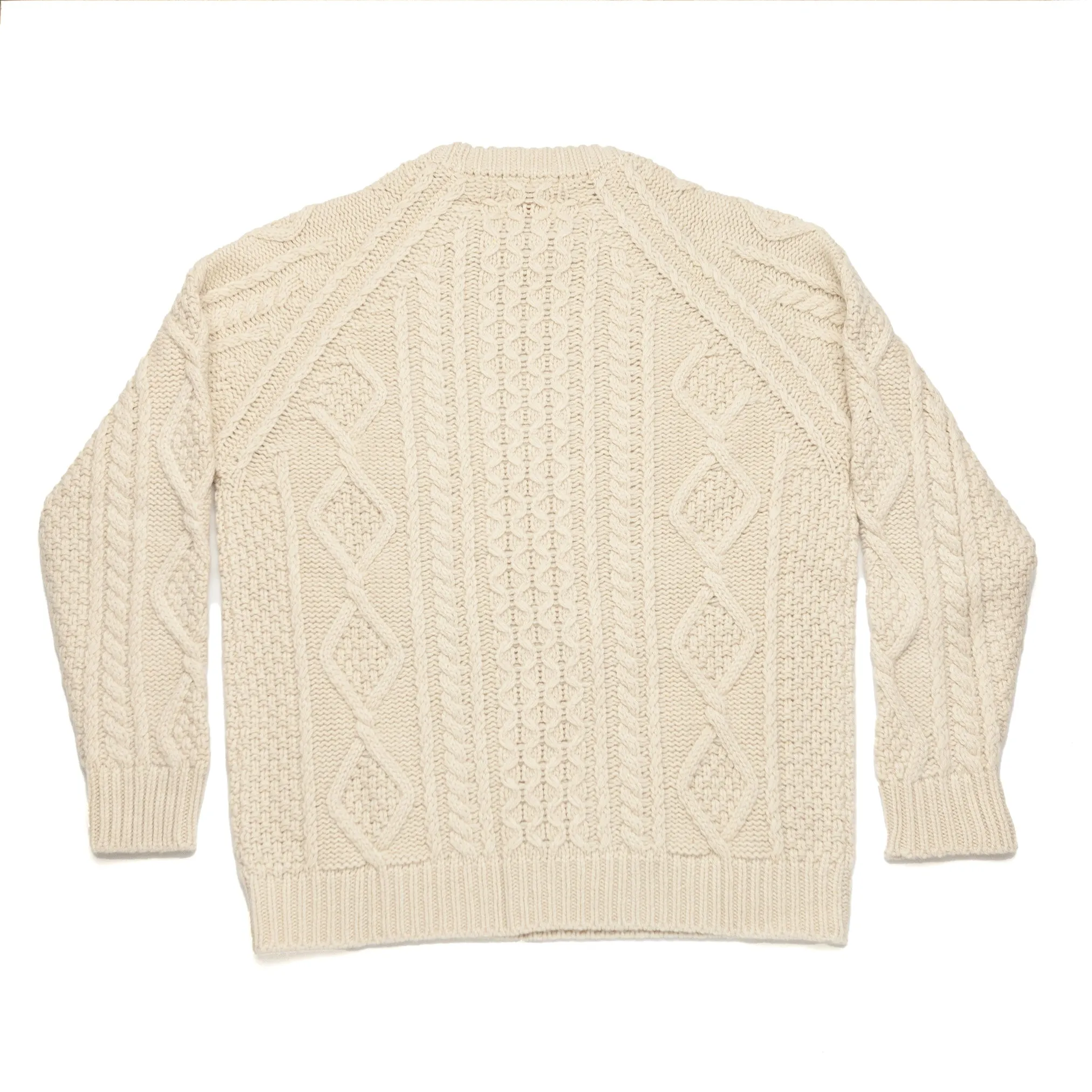Cable Knit Fisherman Sweater in Ecru