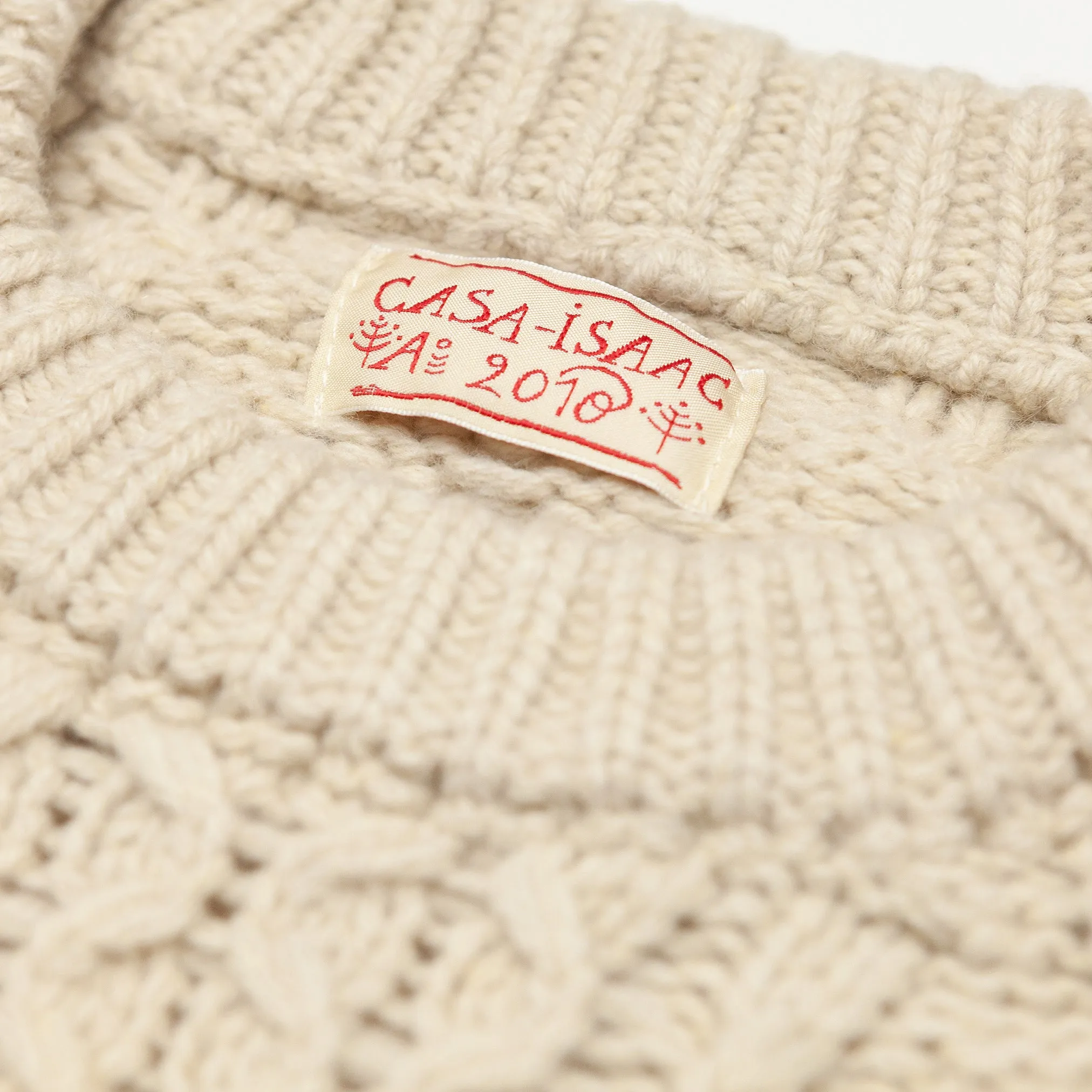 Cable Knit Fisherman Sweater in Ecru