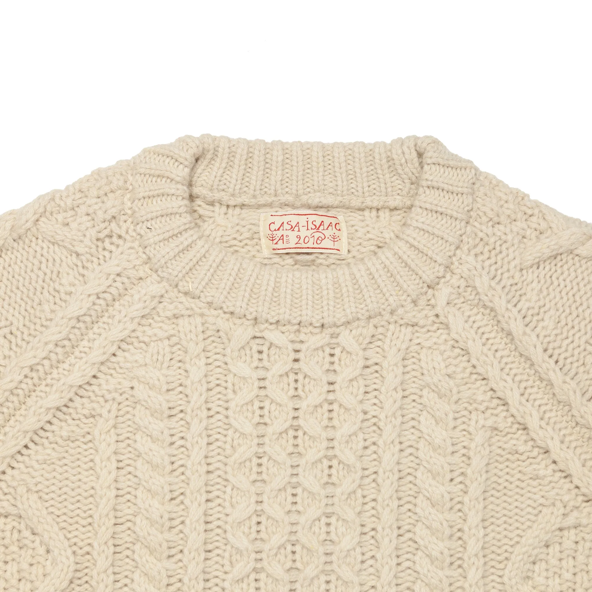 Cable Knit Fisherman Sweater in Ecru