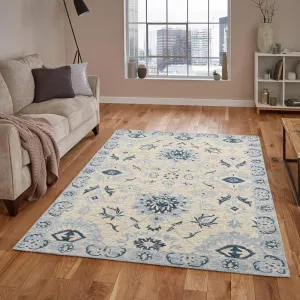 Carpet Light Blue Wool Romania Hand-Tufted