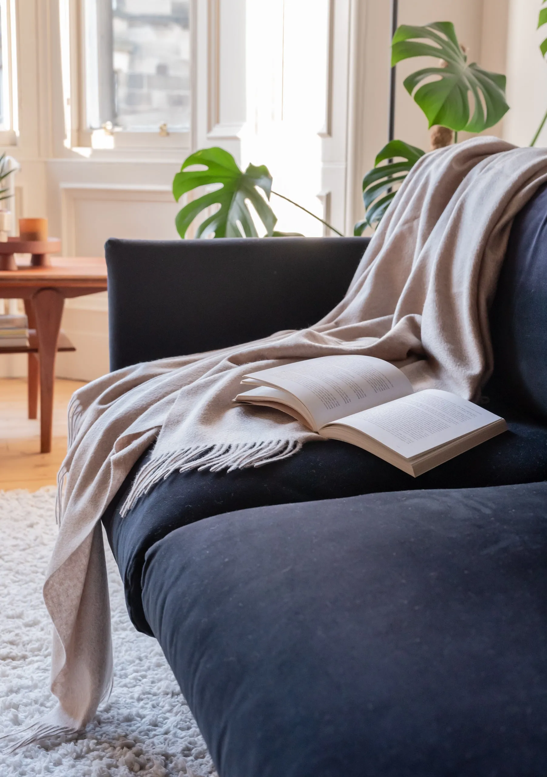 Cashmere Blanket in Oatmeal Melange