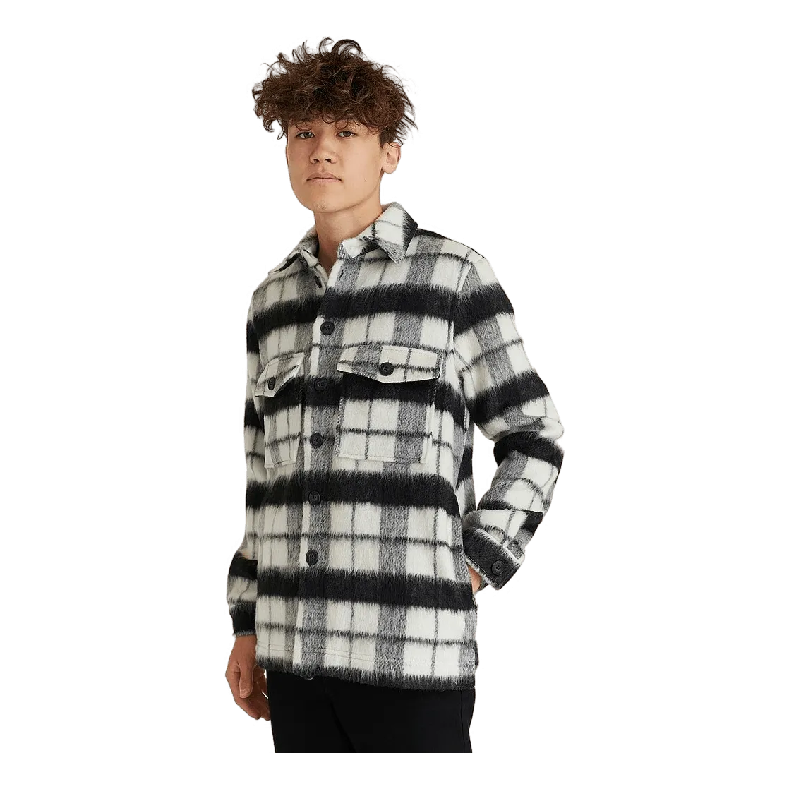 Checked Overshirt Black/white