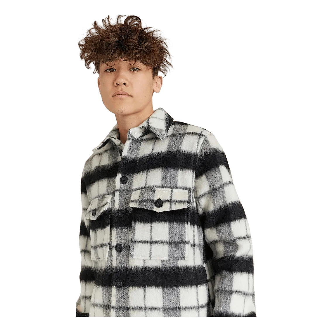 Checked Overshirt Black/white