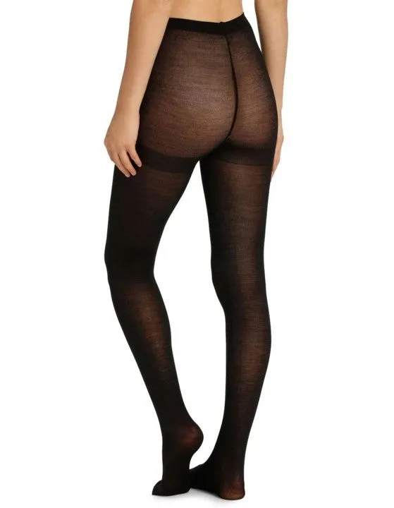 Columbine 332 Plain 70% Woolen Tights Black