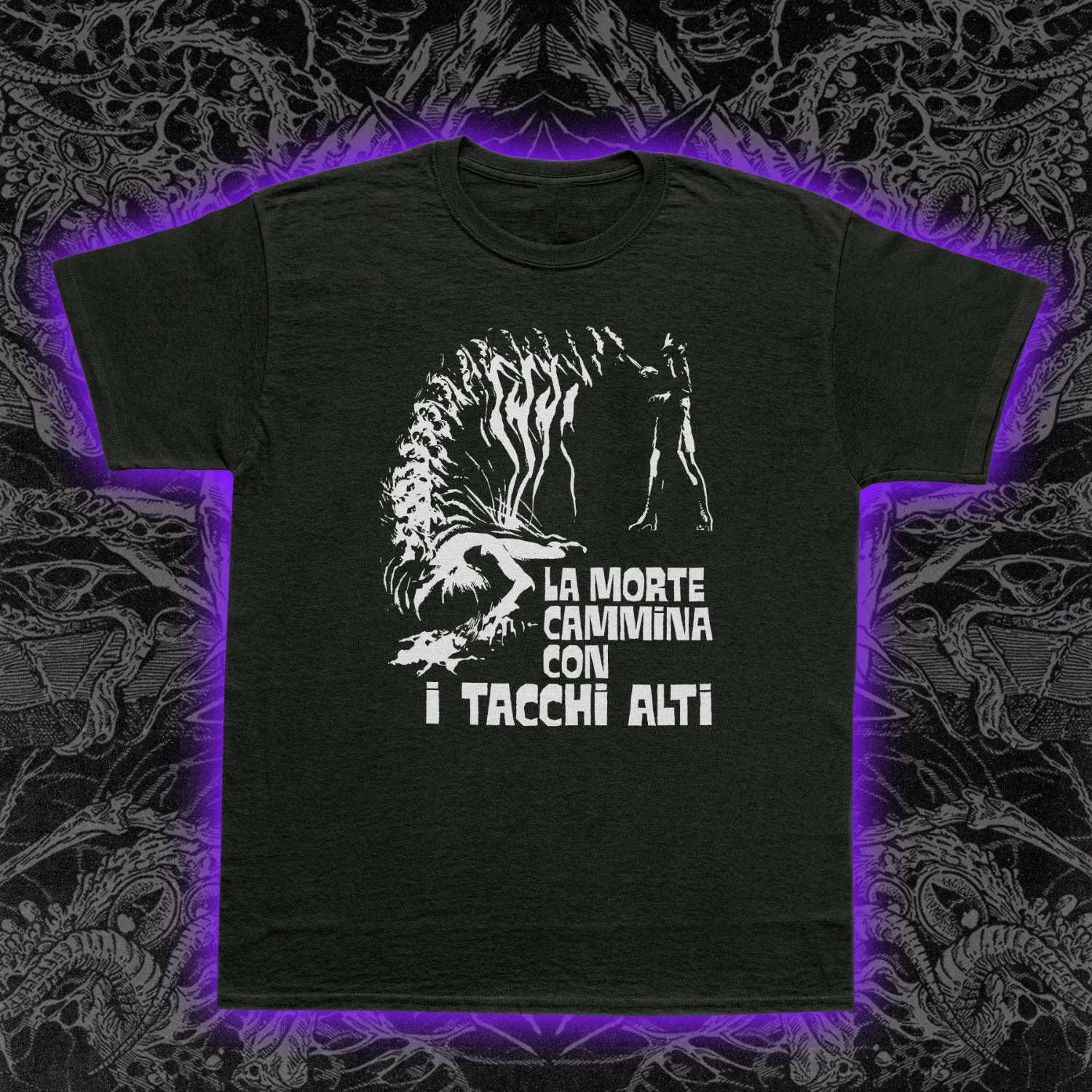 Death Walks On High Heels Slim Fit Tee