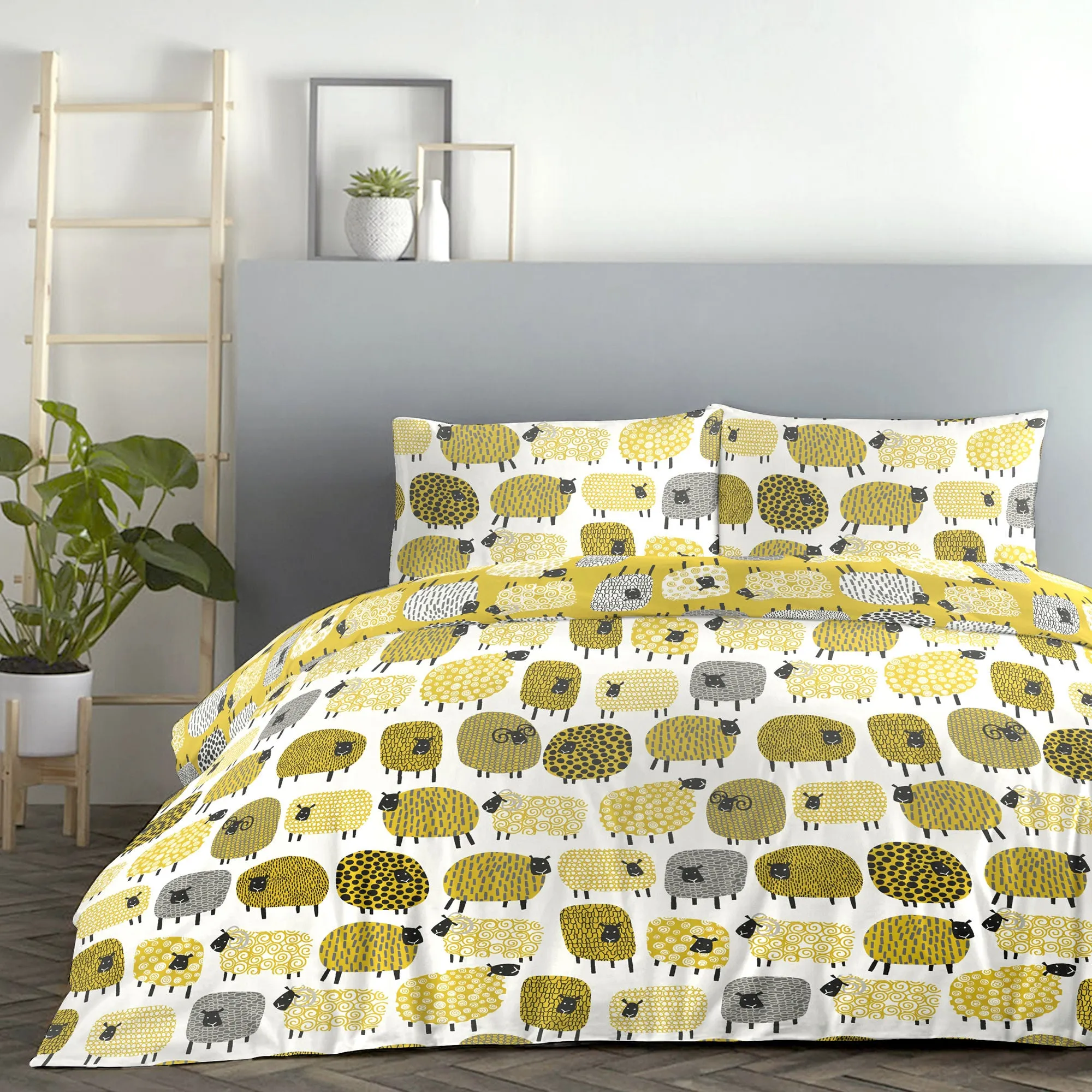 Dotty Sheep Duvet Cover Set by Fusion in Ochre