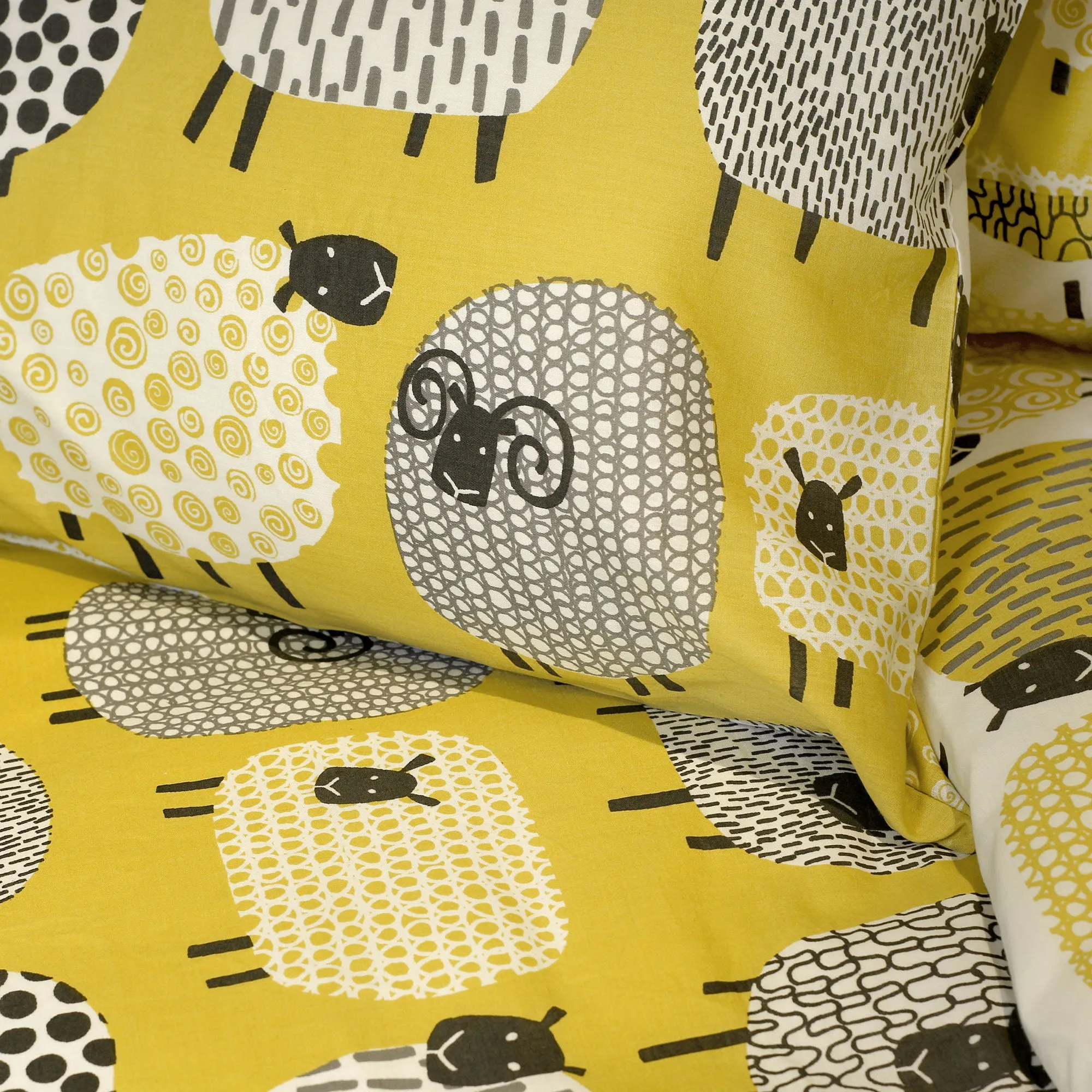Dotty Sheep Duvet Cover Set by Fusion in Ochre