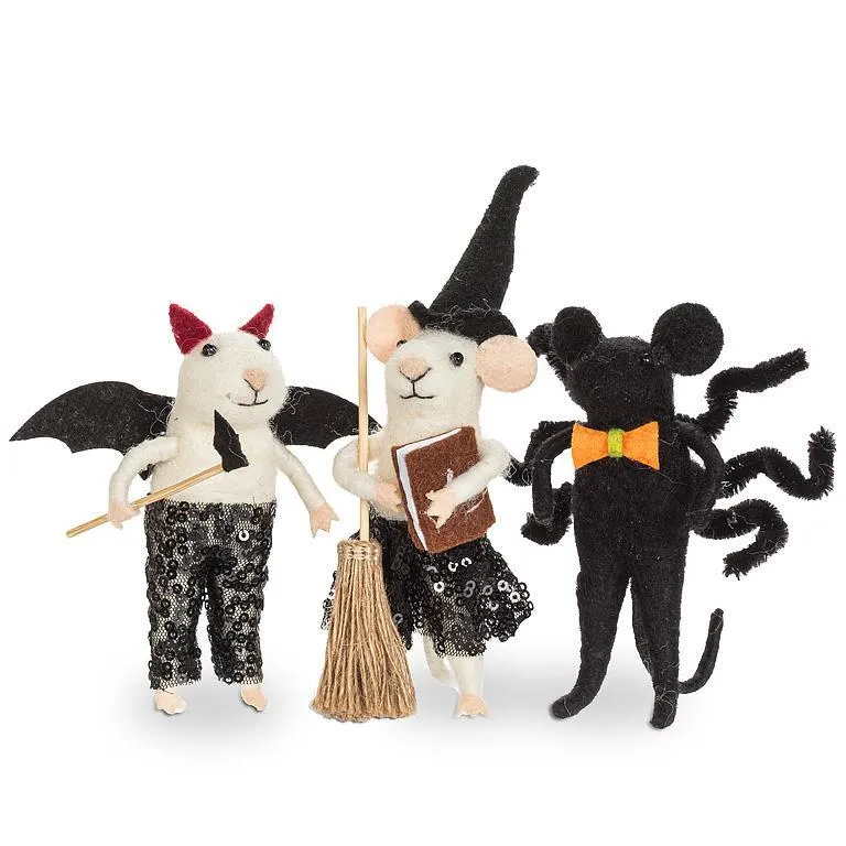 Felt Mouse in Halloween Costume - Spider