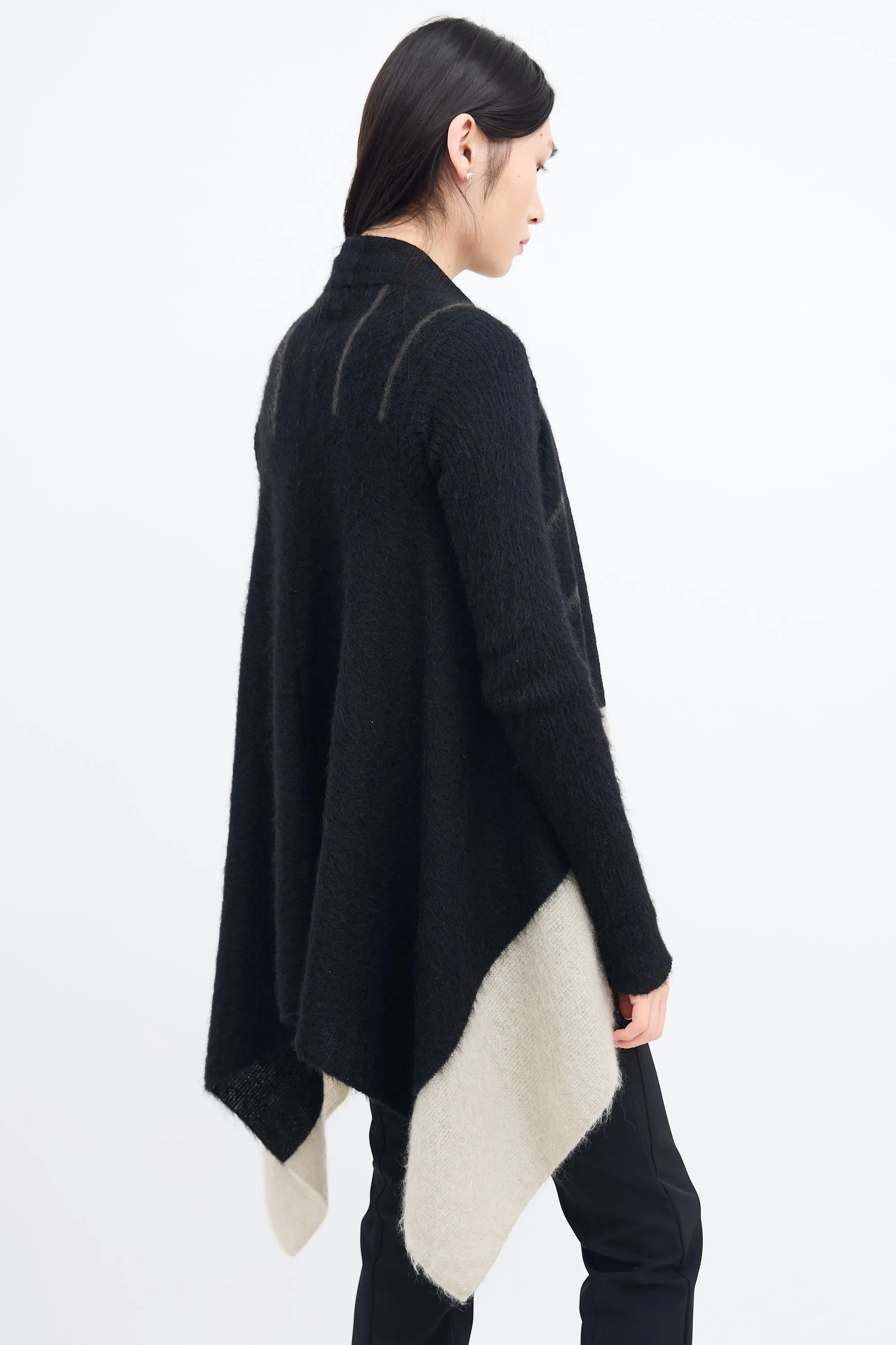 FW 2016 Black & Light Grey Mohair Cardigan