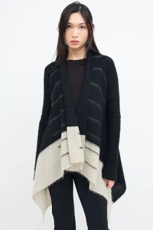 FW 2016 Black & Light Grey Mohair Cardigan