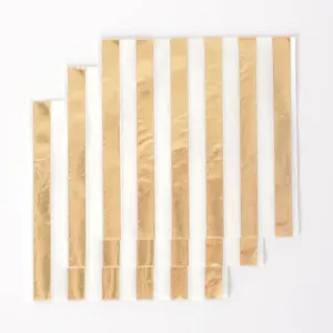 Gold Foiled Striped Party Napkins
