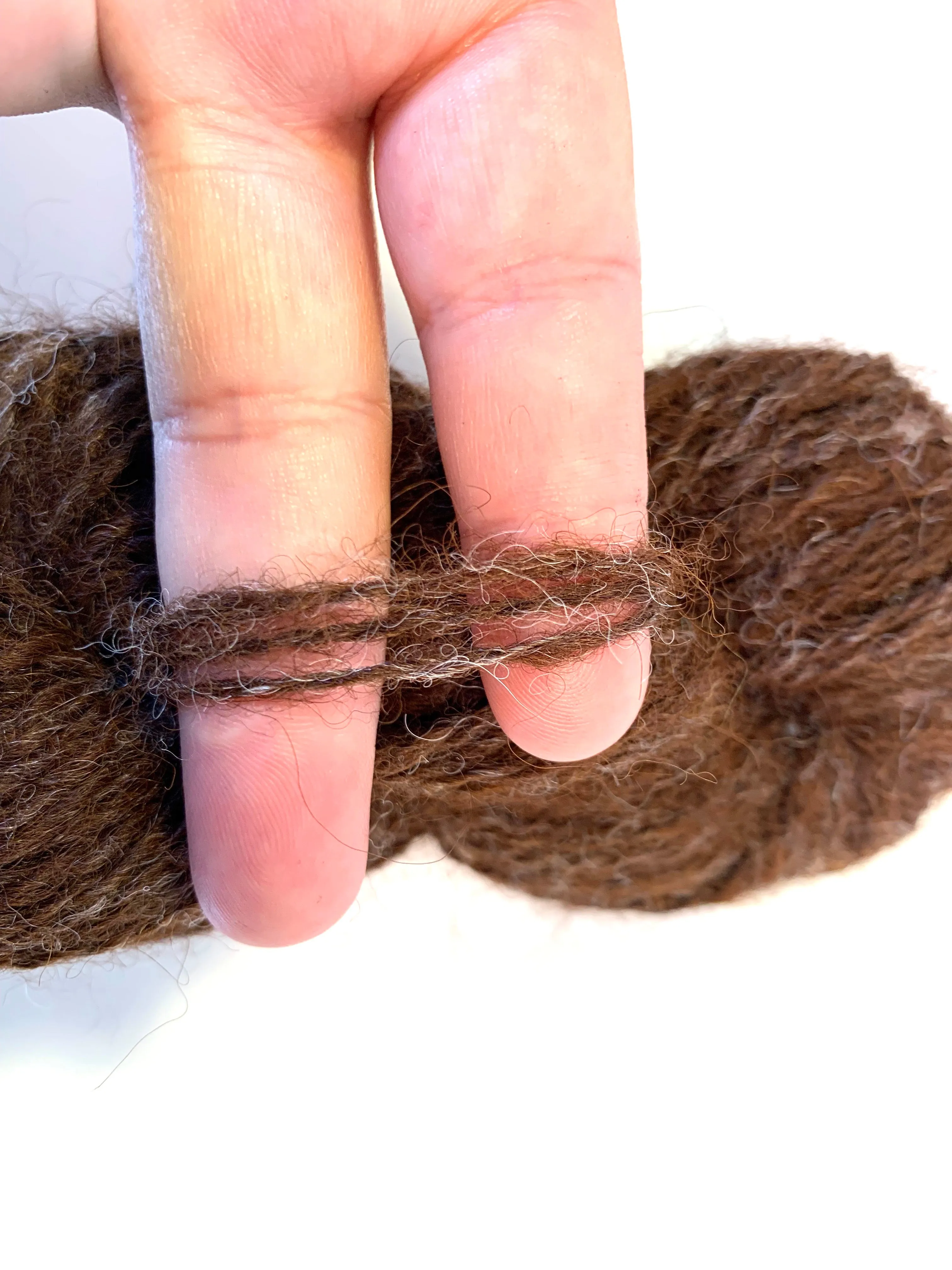 Handspun Llama and Alpaca Yarn ~ Naturally Colored Chocolate
