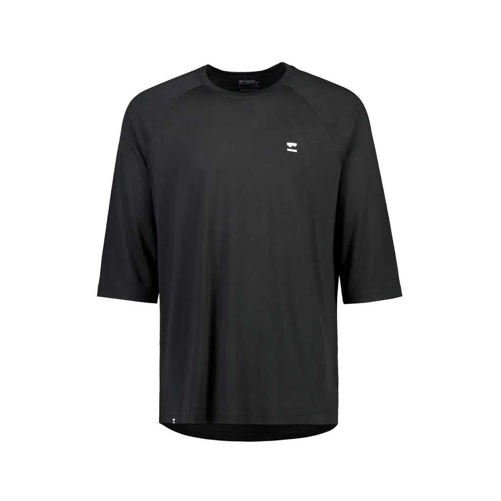 Jersey Mons Royale Mens Tarn Merino Shift Raglan 3/4 - Black