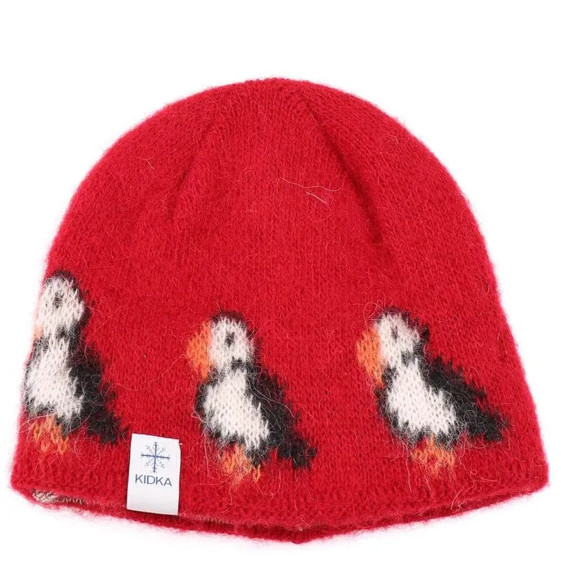 Kidka - Wool Hat - Beige Puffins