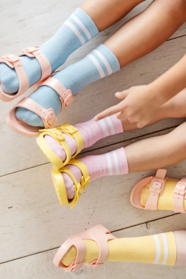Little Stocking Co  | Midi Socks 3 Pack ~ Pastel Striped