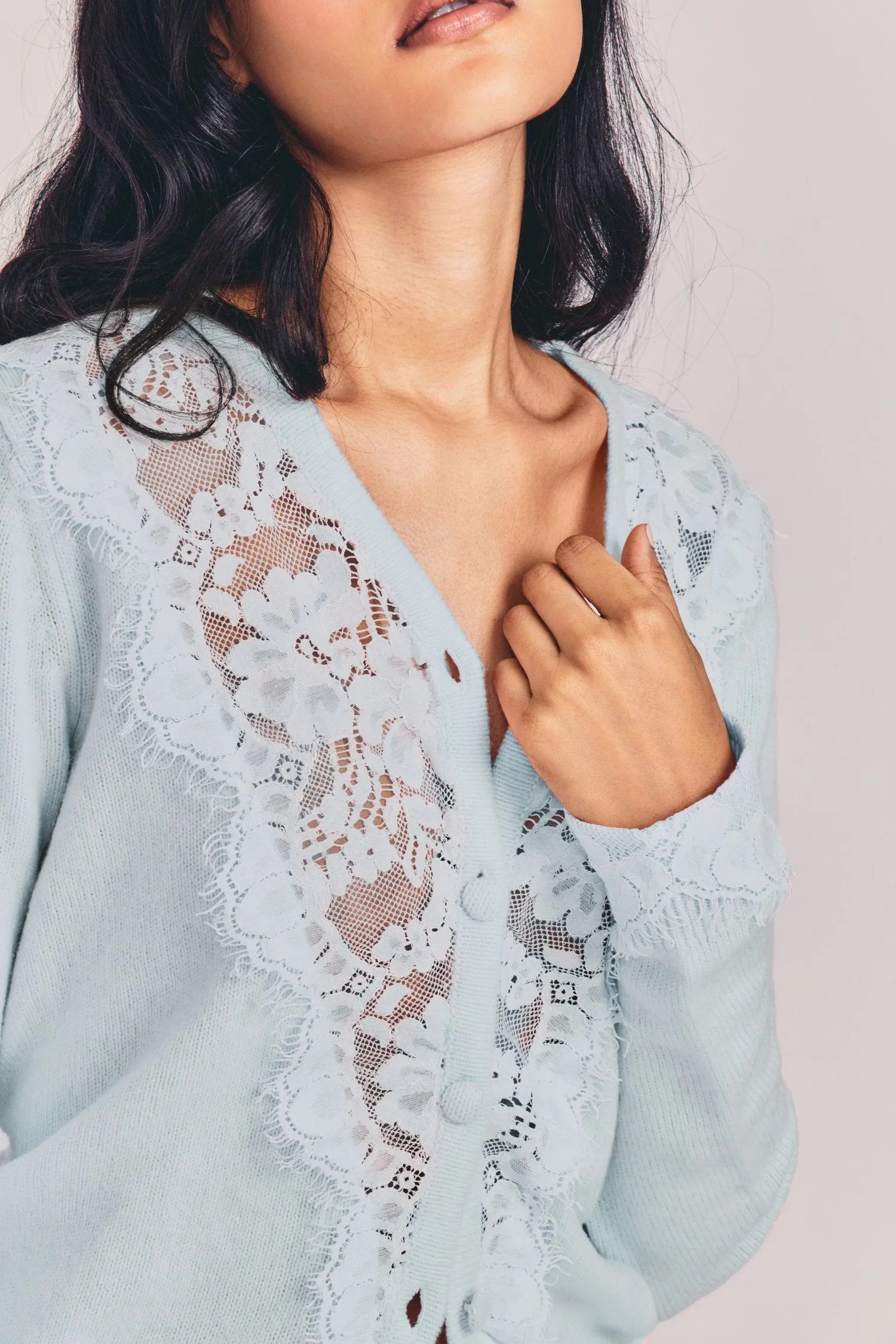 Love Shack Fancy - Brandie Cardigan in Blue Vesper