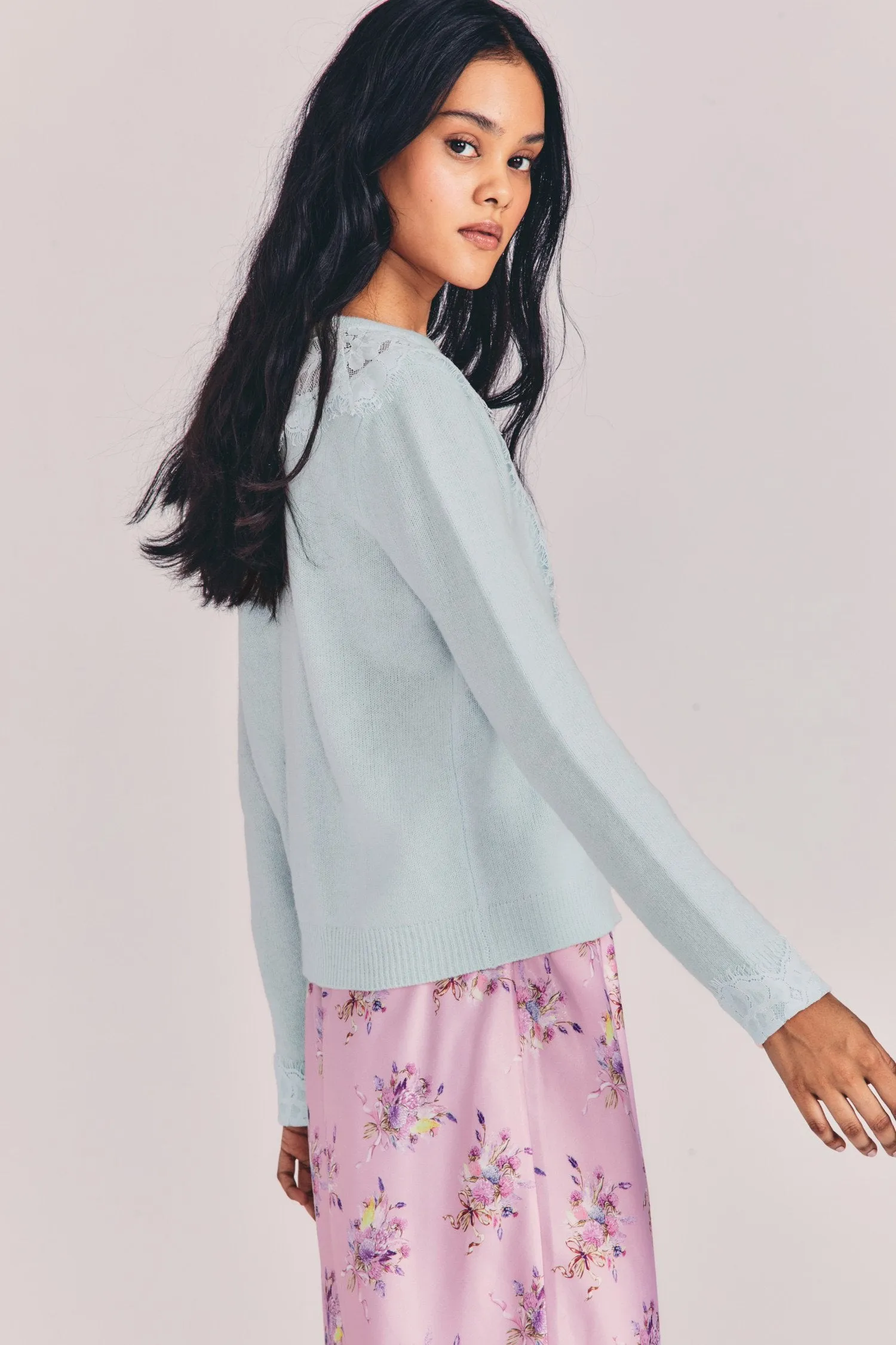 Love Shack Fancy - Brandie Cardigan in Blue Vesper