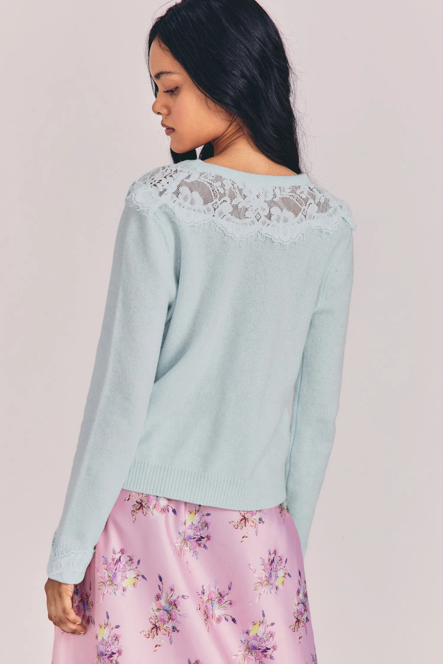 Love Shack Fancy - Brandie Cardigan in Blue Vesper