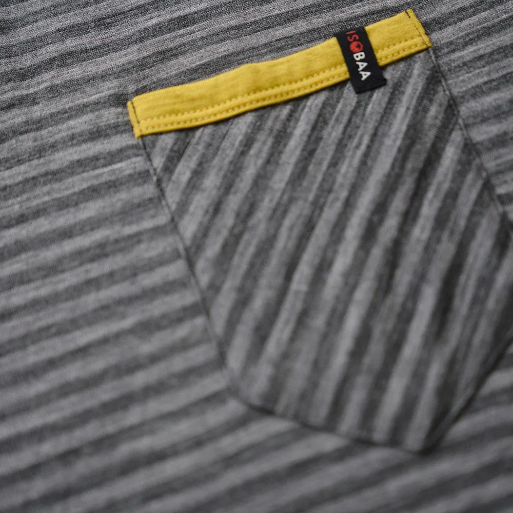 Mens Merino 150 Pocket Tee (Mini Stripe Smoke/Charcoal)