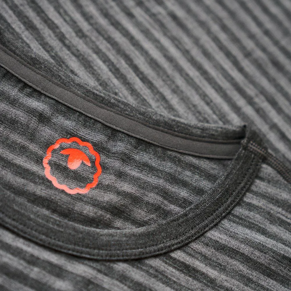 Mens Merino 150 Pocket Tee (Mini Stripe Smoke/Charcoal)