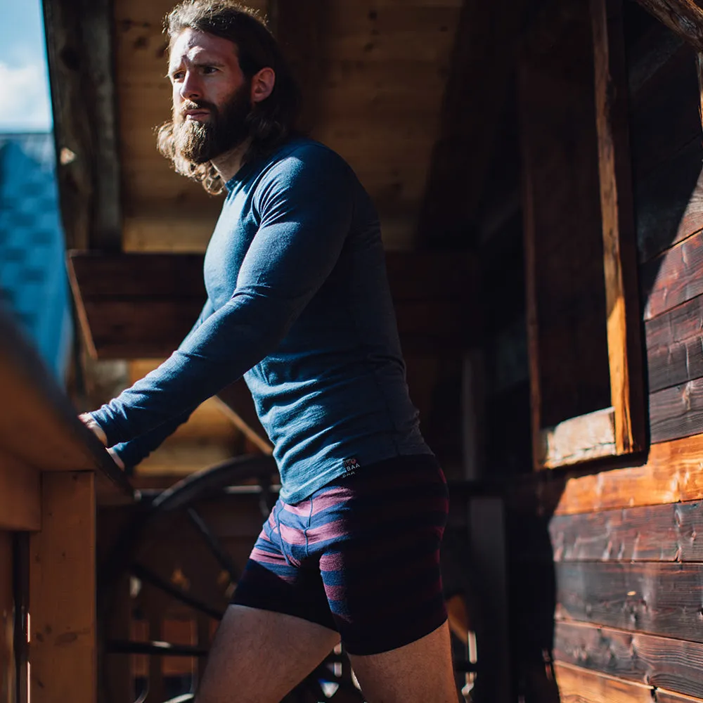 Mens Merino 180 Boxers (Navy/Wine)
