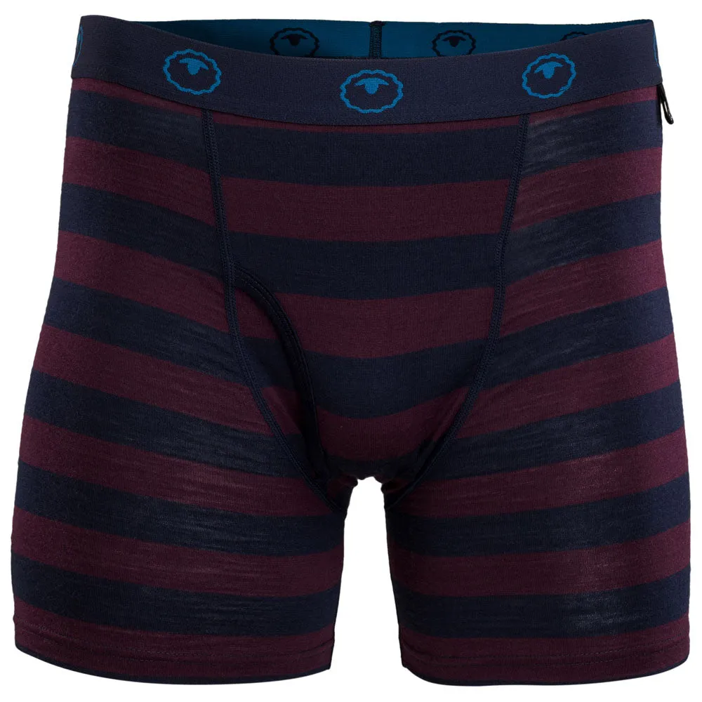 Mens Merino 180 Boxers (Navy/Wine)