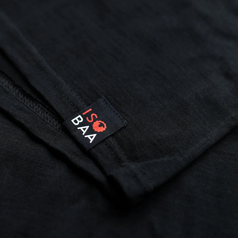 Mens Merino 180 Short Sleeve Polo Shirt (Plain Black)
