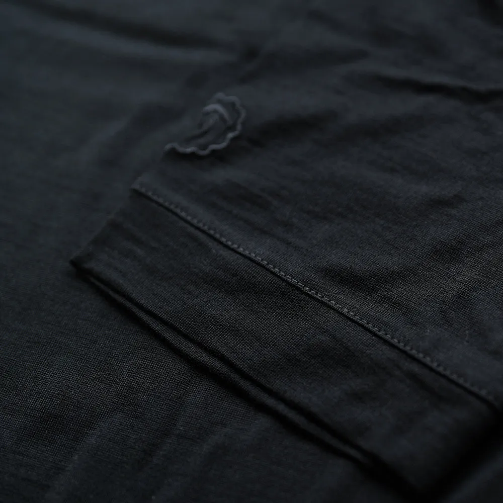 Mens Merino 180 Short Sleeve Polo Shirt (Plain Black)