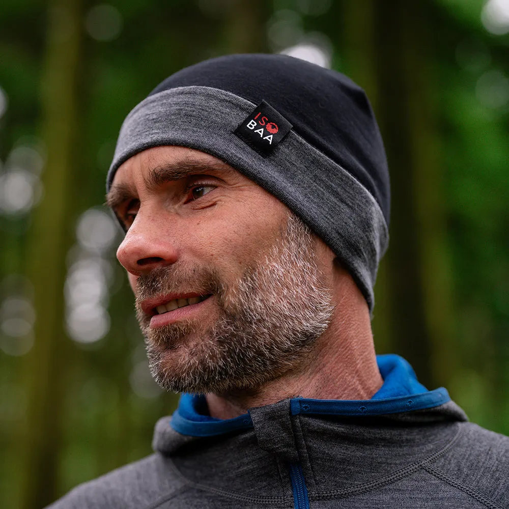Merino 230 Beanie (Black/Smoke)