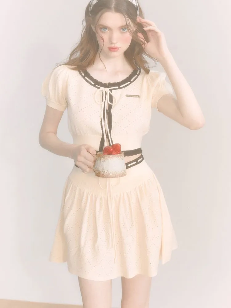 Premium Merino Wool Knitted Cardigan and Skirt Set
