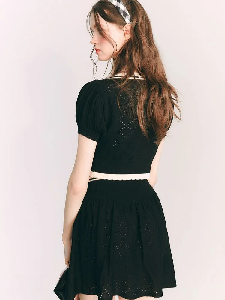 Premium Merino Wool Knitted Cardigan and Skirt Set