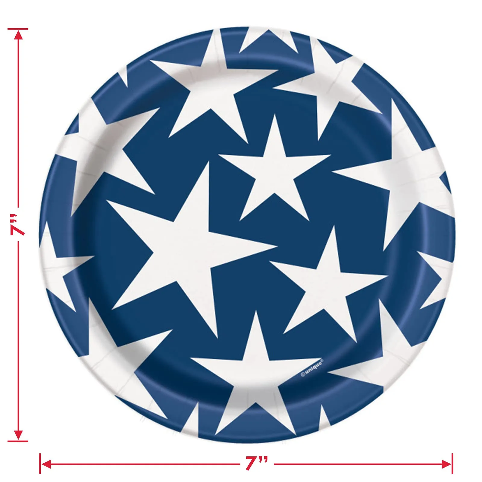 Patriotic Party American Stars & Stripes Paper Dessert Plates, Beverage Napkins, Cups, and Table Cover Set (Serves 16)