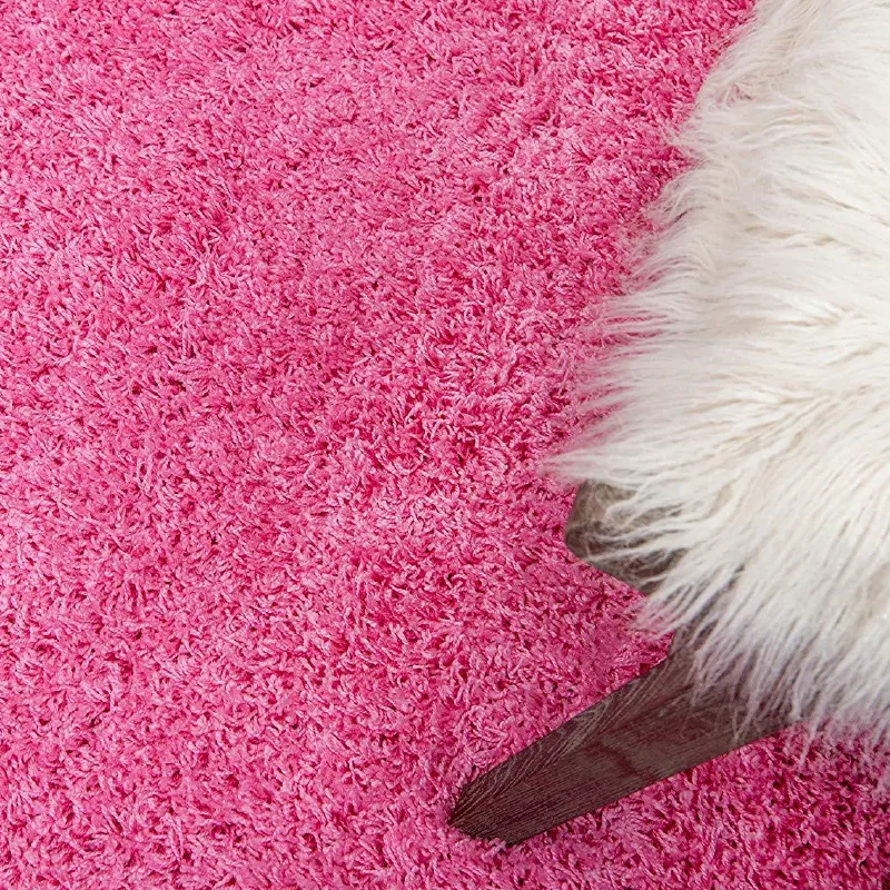 Pink Thick Shaggy Rug - California