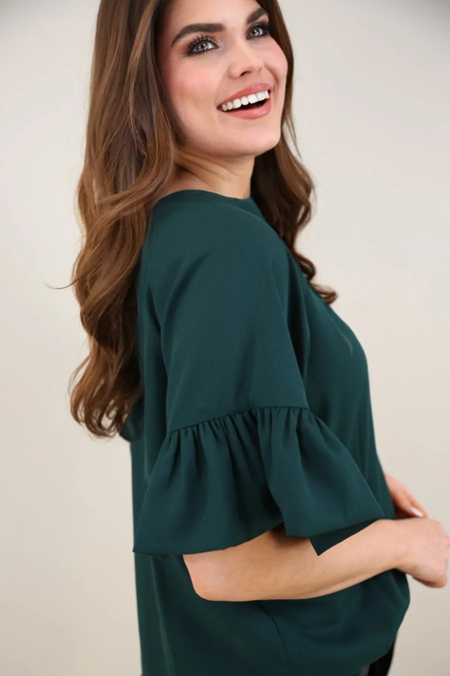 PREORDER-Rebecca Ruffle Sleeve Top by Jess Lea (Ships in 2-3 Weeks)