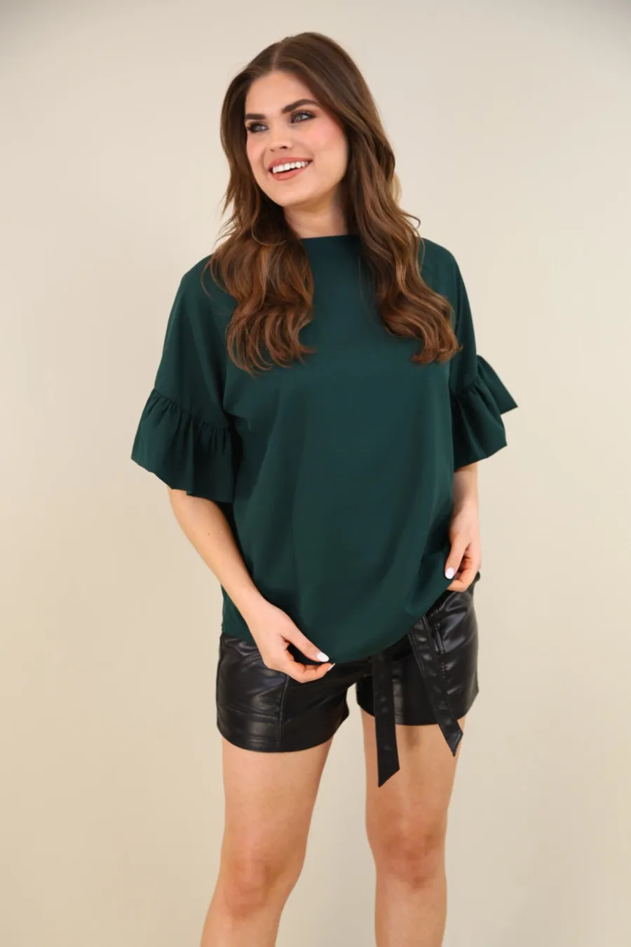 PREORDER-Rebecca Ruffle Sleeve Top by Jess Lea (Ships in 2-3 Weeks)