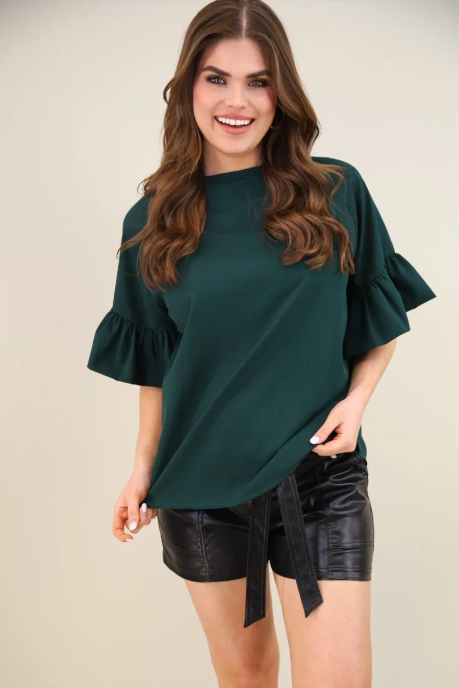 PREORDER-Rebecca Ruffle Sleeve Top by Jess Lea (Ships in 2-3 Weeks)