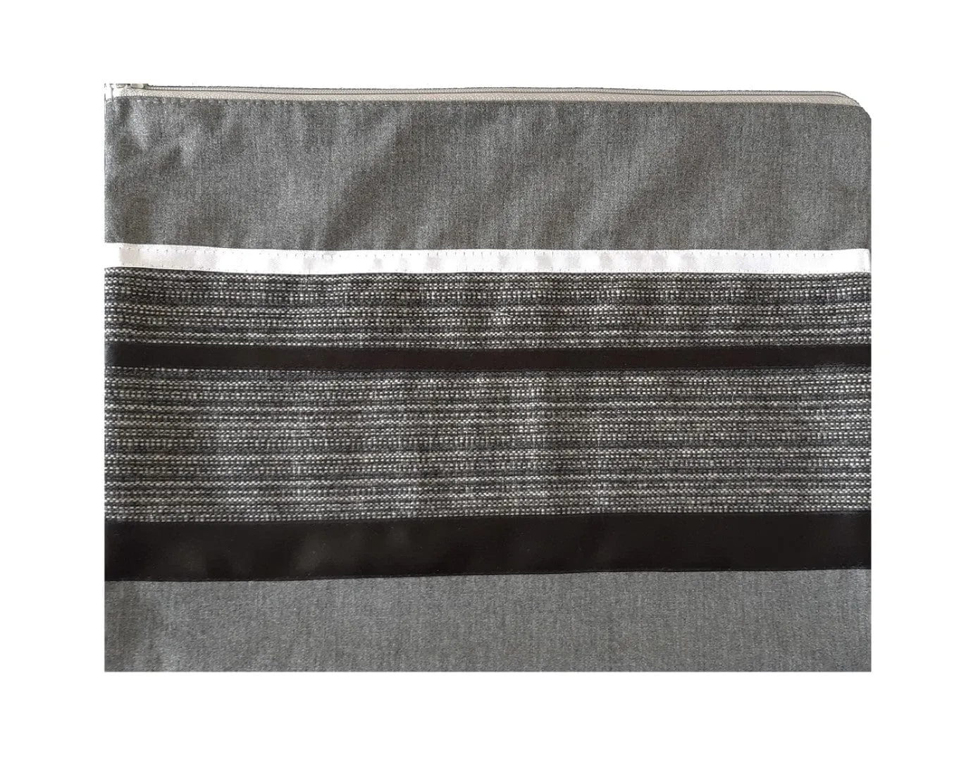 Prestigious Gray Tallit with Striped Design, Bar Mitzvah Tallit Set, Modern Tallit