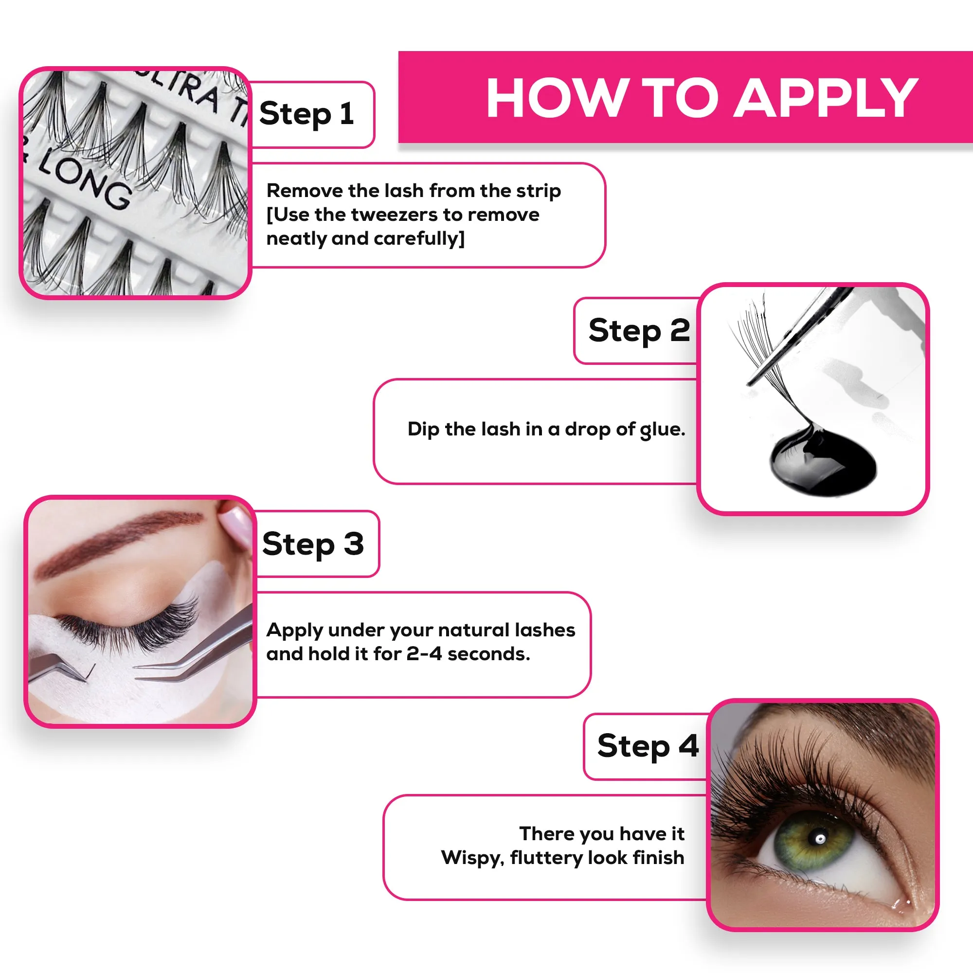 Professional Individual Super Ultra Thick Lashes, 10 Ply Flare Black, Knot Free & Medium For Extreme Volume (BF1008-Medium)