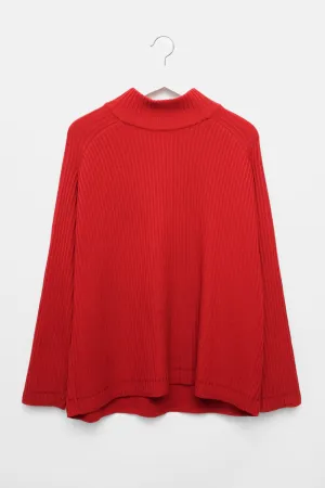 PURE WOOL MOCK NECK JOOP RED VINTAGE SWEATER