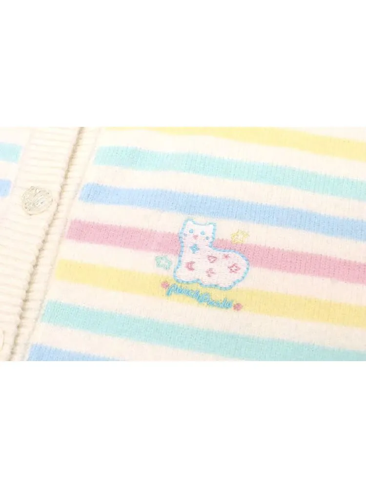Rainbow colorful striped wool knit sweater【s0000005266】